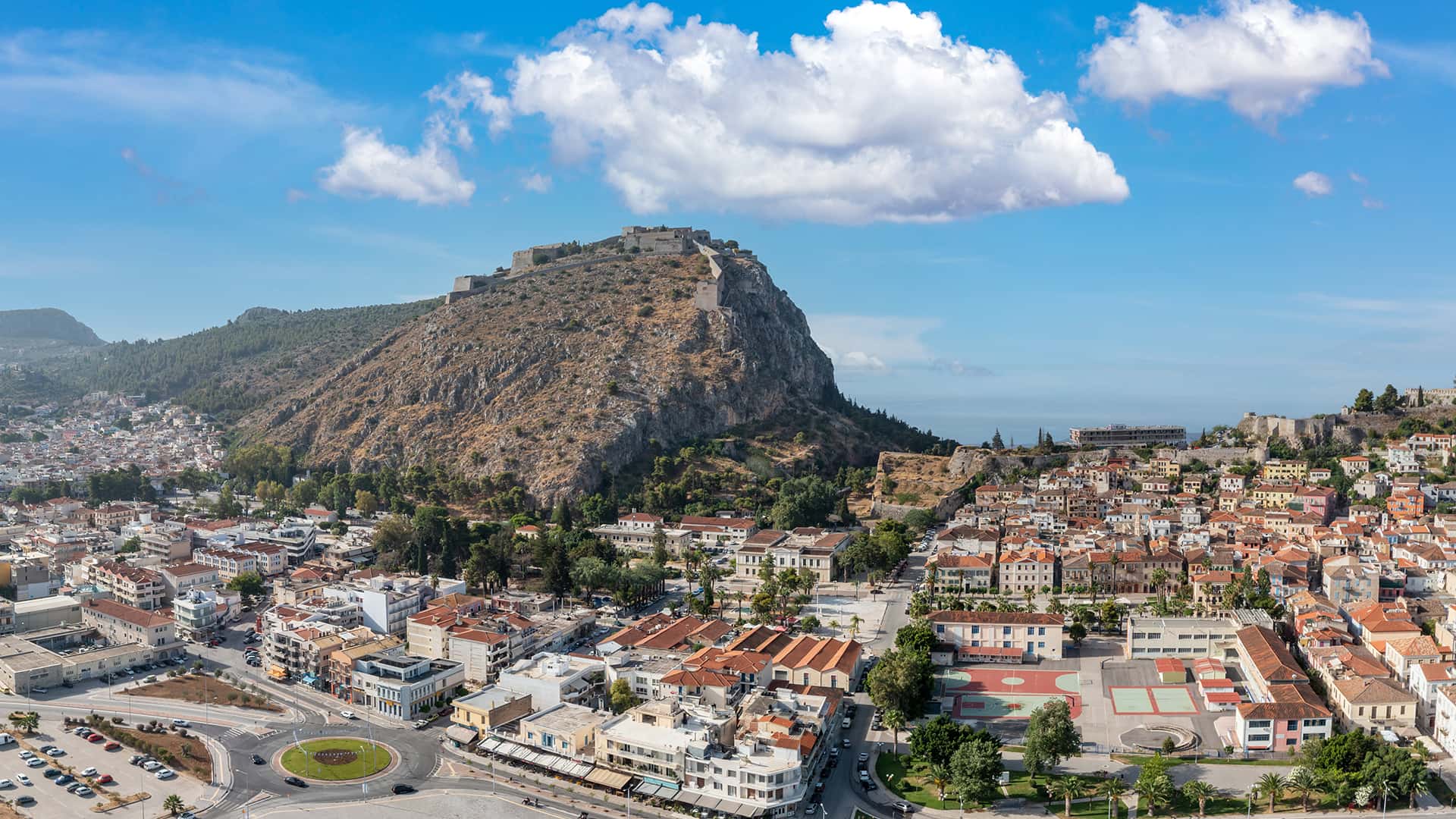View Of Nafplio Old Town, Nafplio, Peloponnese, Greece